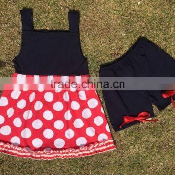 2016 hot sale girls feather flutter sleeve tops icing shorts set bulk wholesale kids toddler's clothing designer