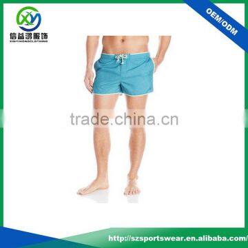 2016 Contrast color design moisture wicking breathable men sublimation beach shorts / sports shorts pants in blue