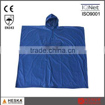 Hot selling mens pvc rain poncho with hood coat