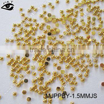 Metal Dome Studs Half Round Studs 1.5MM Gold Round Beads for Nail Art photo-3