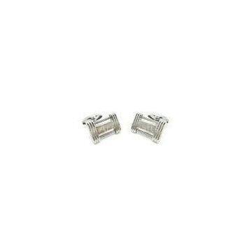 Fashion 304# Stainless Steel Cufflinks With Laser Welding / Hand Burnishing