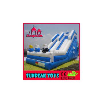 SL-1475 Largest White N Blue Inflatable Combo Slide