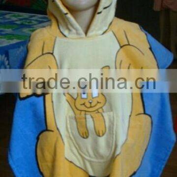 Kids Hooded Poncho Beach Towel With Printing