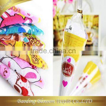 gaoyang hebei made in china 100%cotton pigment printing multicolor icecream pattern towel gift