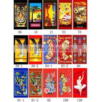 wholesale microfiber sexy nude girl and tiger animal model reactive printed beach towel china supplier 70*140 cm