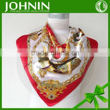 Latest Comfortable Digital Print Colorful JOHNIN Brand Square Silk Satin Scarves photo-5
