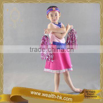 Kids Cheerleader with Pom Pom for girls Halloween costume dresses