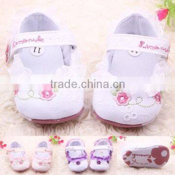 Baby Mary Jane Baby Girls Princess Soft Sole Lace Flower Shoes