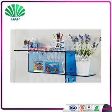 Fashion Acrylic Slatwall Shelf Clear Lucite Bookcase Plexiglass Bookcase For Sale