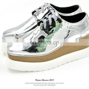 Wholesale High Heel Platform Shoes Women Leather Shoe Flat 2017 photo-4