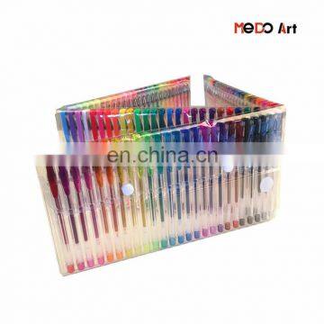 High Quality 100 Coloring Gel Pen Set Standard Neon Glitter Metalic Milky Gel Pen Set