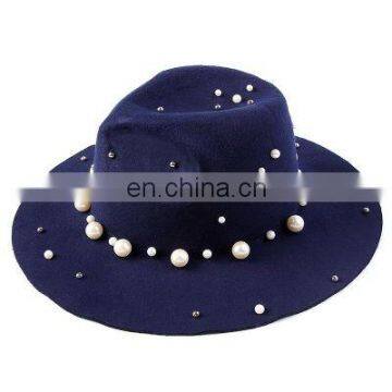 New Style Pearl High Quality Fashinal Felt Fedora Hat photo-4