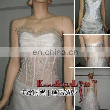 EB328 Fascinating wedding dress modern wedding gown handed pleat sexy wedding dress