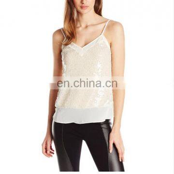 New fashion beautiful spaghetti strap lady blouse & top