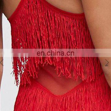 2017 Sexy Sleeveless Strap Tassels Dresses New American Fashion Women Club Party Dress photo-4
