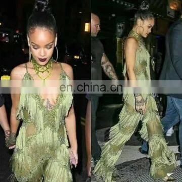 Fashion Women Clothing Dropshipping Sexy Spaghetti Strap Tassels Jumpsuit and Romper Clubwear Playsuit photo-3