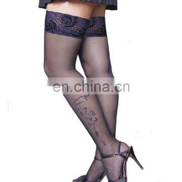 2 Sexy-lingerie Transparent Fervent Underwears Spandex/nylon Lace Top Long Socks TATTOOS BEAUTYSLOVE THIGH-HIGH STOCKINGS