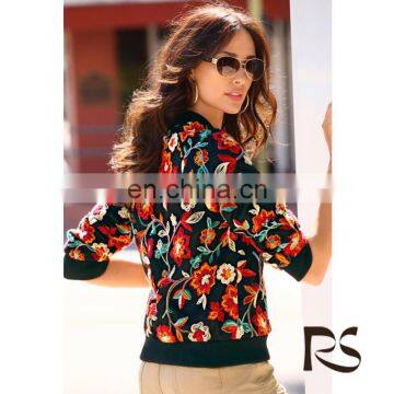 2016 Wholesale Net Embroidered Bomber For Jacket Women photo-2