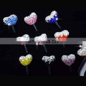 Wholesale diamond cell phone anti dust plug charm for iphone samsung MCD-0010