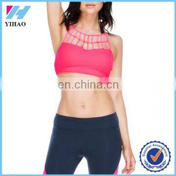 Yihao Best Selling Sexy Spaghetti Strap Sports Bra Wholesale Dry Fit Girl's Apparel