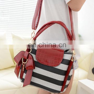 Trendy Bow and Stripes Design Women's Tote Bag