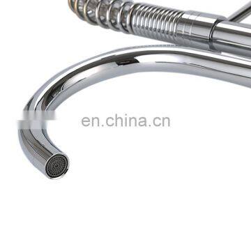 High Quality Double Handed Flexible Commercial Pull up Kitchen Faucet Mixer photo-2