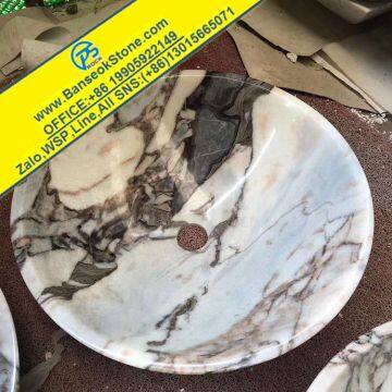 white Stone Basin grey Marble