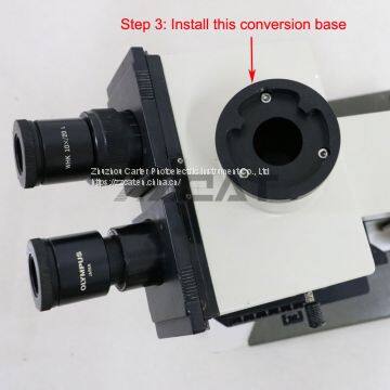 Trinocular Microscope CCD Adapter BH2 Trinocular Interface Conversion Base for Olympus Biological Stereo AX BX CX MX CX2 BX2 SZX photo-4