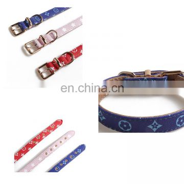 Designer brand classic luxury PU pet dog collar leash