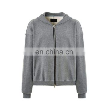 DiZNEW Custom 100% Cotton Grey Men French Terry Blank Hoodie