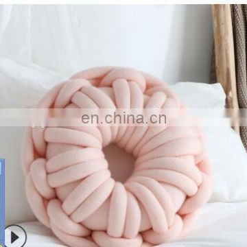 new fashion large donut cushion  cotton tube yarn braid yarn pillow