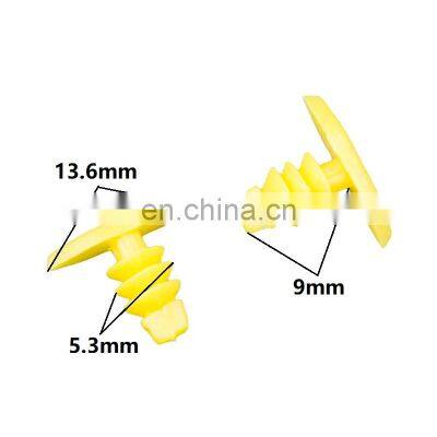 Hot Sale 100 Pieces Yellow Plastic Fastener Rivet Car Moulding Weatherstrip Door Seal Clip Retainers