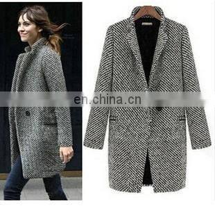 2021 Amazon Hot Sale New European Style Houndstooth Coat for Autumn and Winter, Slim Thick Woolen Coat, Woolen Coat photo-2
