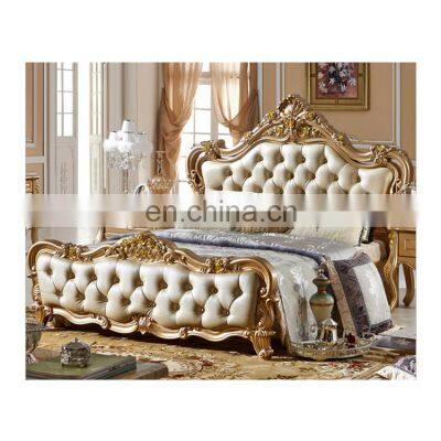 2021 hot selling Solid wood classic sofa bed carved double beds