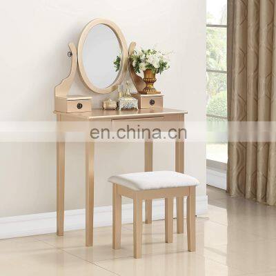 Modern Dressing Table Simple DresserTable Furniture Wood Makeup Vanity Table with Stool Set