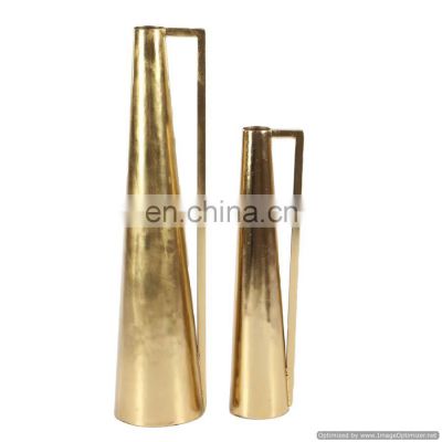 gold plated flower vase