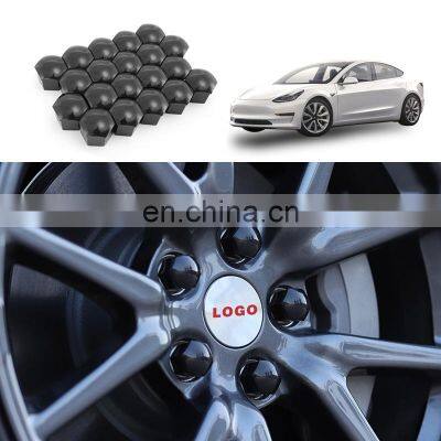 2021 New Style External Decoration For Tesla Hub Screw Cover Anti Corrosion Wheel Hub Shroud Kit Model Y photo-3