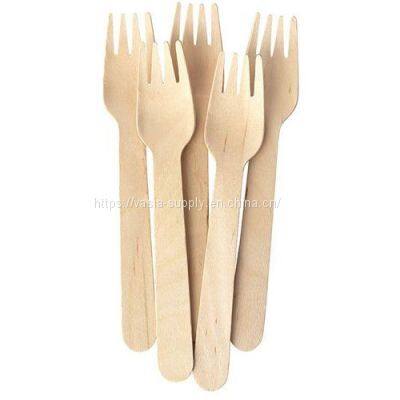 Eco-Friendly Disposable Wood Cutlery Forks 16cm Birch Wood Forks
