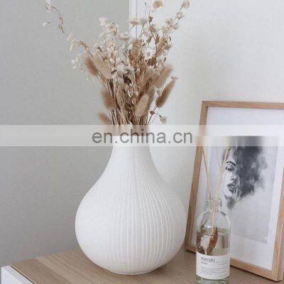 2021 House Ornaments Flower Decoration Black Ceramic Vases White Chinese Plant Modern Round Pottery Nordic Vase Home Decor photo-2