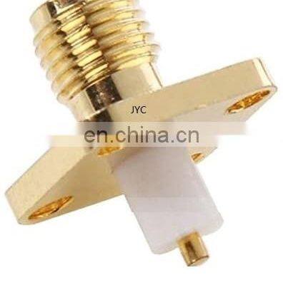 SMA Female 4 Hole Flange Panel Mount Solder Coaixal Connector long pin gold plated