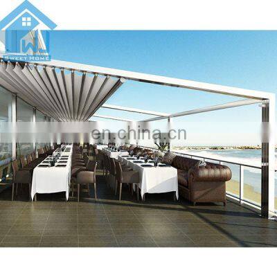 Garden Gazebo Retractable Sunshade Canopy  Waterproof Roof System Pergola