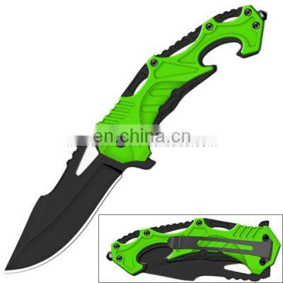 8 Inch aluminum handle stainless steel pocket folding outdoor survival knife