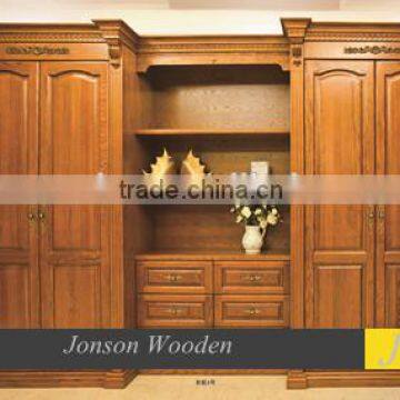 European Style Home Bedroom Solid Wood 2 Door 1 Drawer Wardrobe