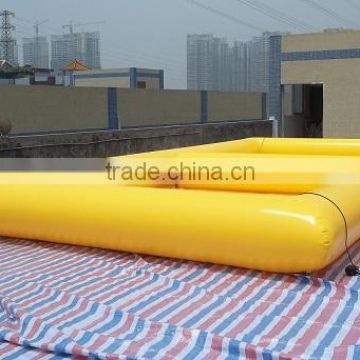 Commercial 0.6mm pvc tarpaulin yellow color inflatable adult swimming pool toys