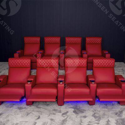 Red Leather Home Cinema Sofa LS-6012R photo-3