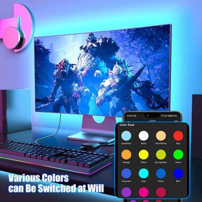 5050 RGB LED Strip Light TV Backlight Sync to Screen HD MI TV Backlights LED TV Lights With App Control photo-3