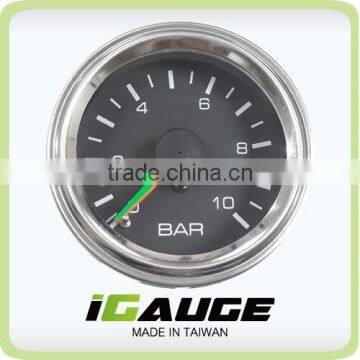 52mm Black Face Chrome Rim Mechanical Dual Air Pressure Gauge