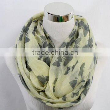 Wholesale Hot Hit New Pattern Butterfly Printing Polyester Cotton Infinity Scarf photo-3