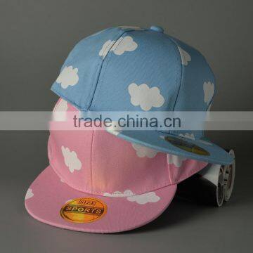 Cute Lovely Cloud Printing Flat Brim Spring Summer Boys Girls Sun Cap