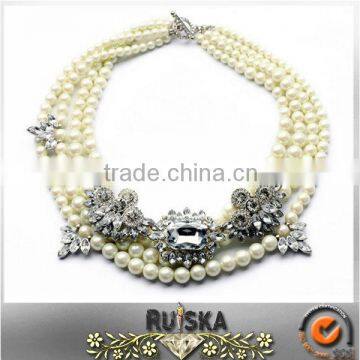 Multi Layer Pearl Chain Women Luxury Necklace